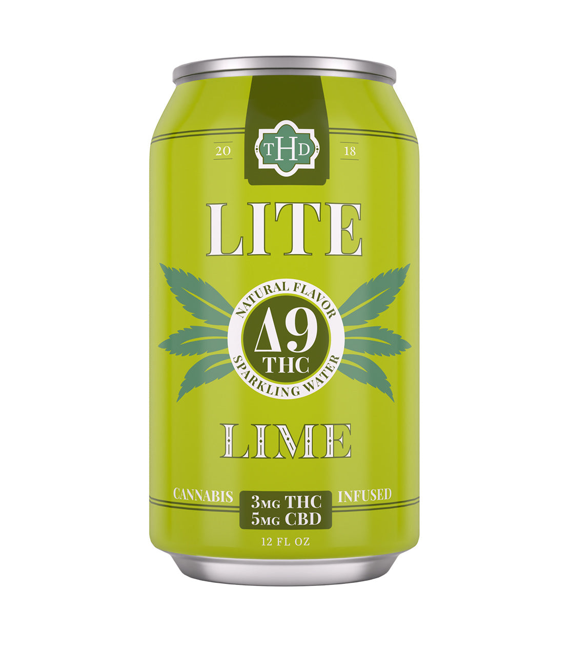 The Hemp Division- Lite Lime Delta 9 THC- 12 fl oz Can- Cannabis Infused Sparkling Water- 3MG THC- 5MG CBD
