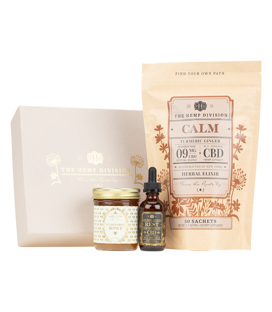 Calm & Rest Gift Set | Turmeric Ginger Tea 50 Sachets | Extra