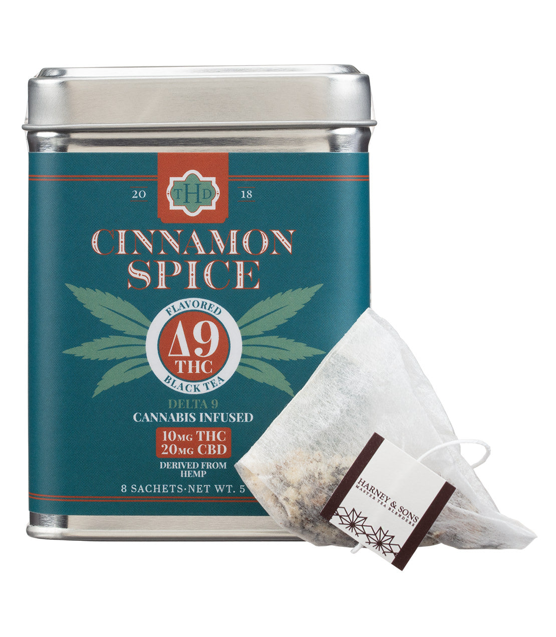 The Hemp Division- Delta 9 THC- Cinnamon Spice- Tin of 8 Sachets and sachet