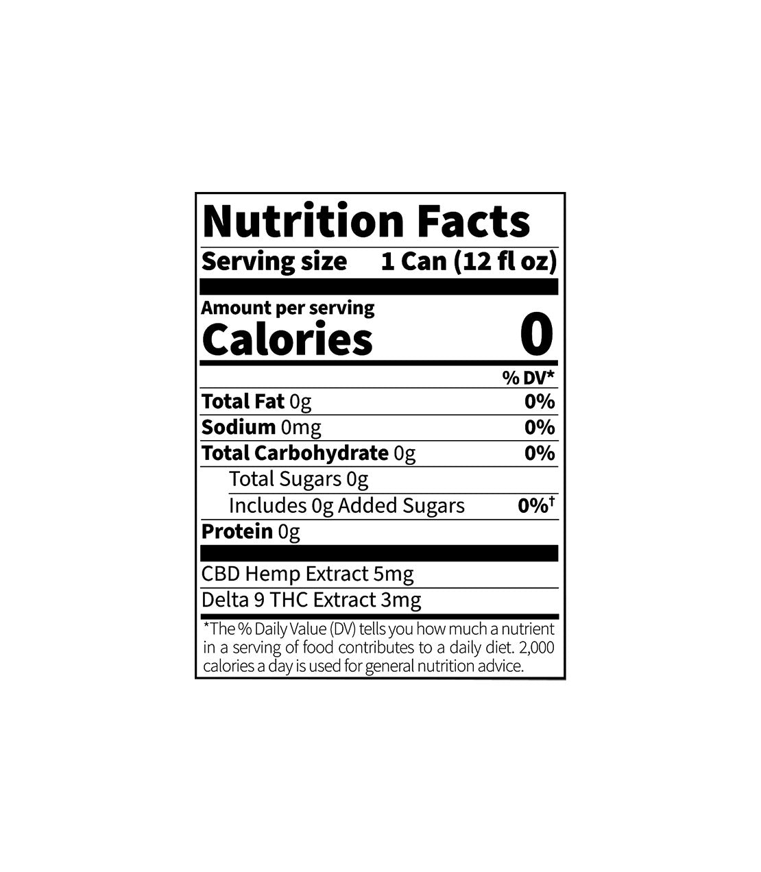 The Hemp Division- Lite Lime Delta 9 THC-Cannabis Infused Sparkling Water- Nutrition Facts
