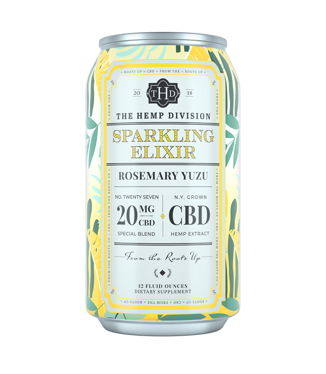 Sparkling Elixir - Yuzu w/ Rosemary - Case of 8 - 20 MG CBD